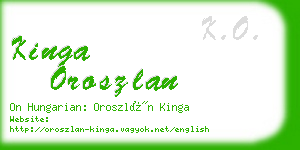 kinga oroszlan business card